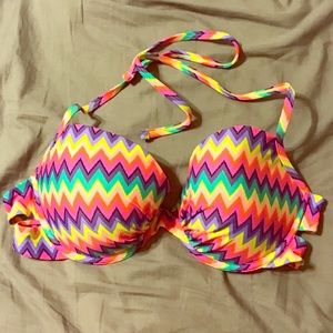 Aerie Rainbow Chevron Bikini Top/ size 38DD